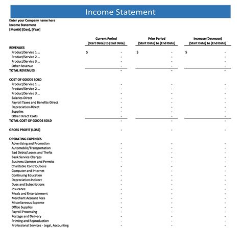 41 Free Income Statement Templates And Examples Templatelab
