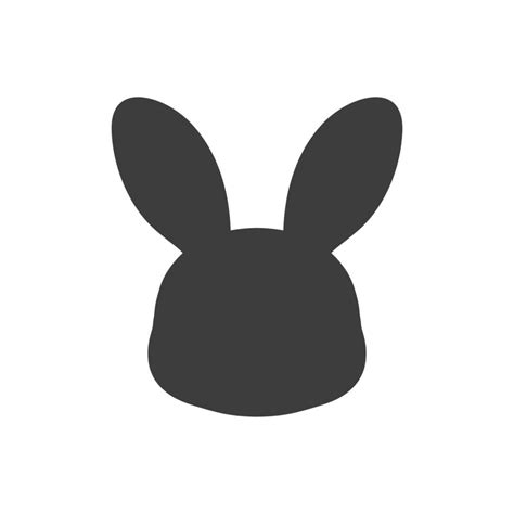 Cute Bunny Head Silhouette Icon Simple Minimal Modern Design 15697061