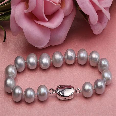 Jyx Pearl Bracelet For Women Grey Mm Round Natural Freshwater