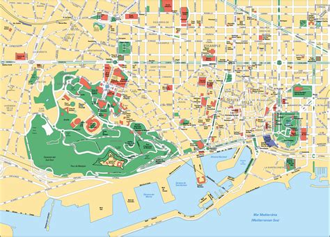 Mapa Turístico De Barcelona Monumentos E Passeios