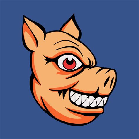 Cool Evil Pig Head Pig T Shirt Teepublic