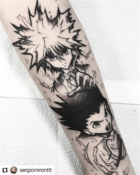 Tattoos Sketches Anime Gon Killua Татуировки эскизы аниме Гон Киллуа