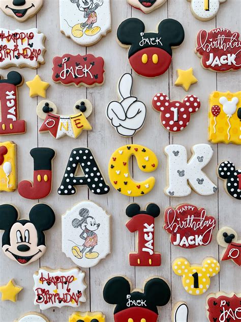 Mickey Mouse Themed Cookies For A Babys First Birthday I Wasnt Sure