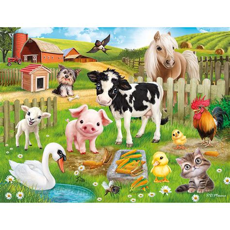 Farm Animal Club 200 Large Piece Jigsaw Puzzle Bits And Pieces