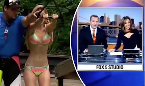 News Anchor Gets Very Excited When Reporter Strips Down To Bikini Express Co Uk