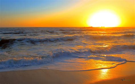Sunset Ocean Landscapes Nature Coast Beach Waves Pacific