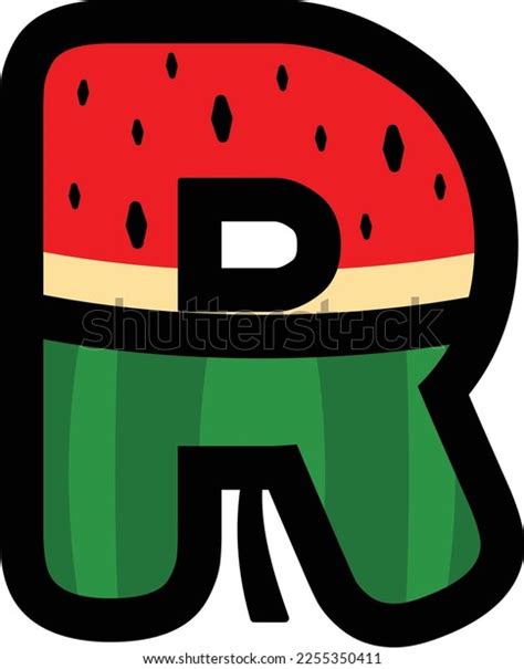Vector Alphabet Letters R Watermelon Fruit Stock Vector Royalty Free