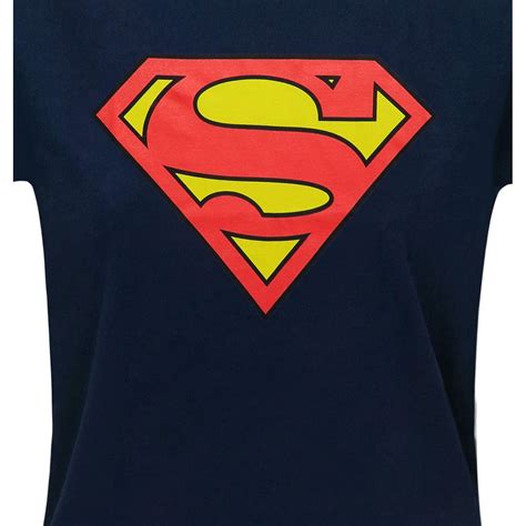 Superman Symbol Womens Navy T Shirt