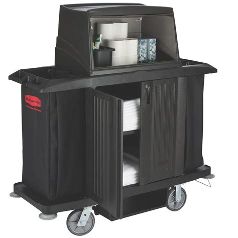 Rubbermaid 9t19 Classic Full Size Housekeeping Cart With Doors