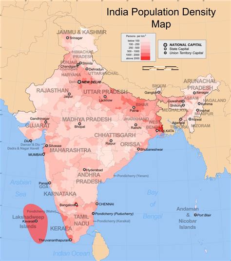 Data tables, maps, charts, and live population clock. India Population Density Map | India map, Economic map