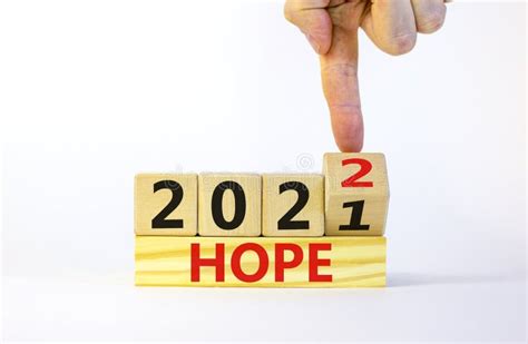 2022 Hope New Year Symbol Wooden Blocks With Words Hope 2022