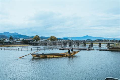 Beautiful The River And Boat In Arashiyama Kyoto Japan In Autumn Season