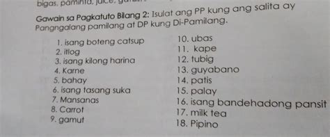 Gawain Sa Pagkatuto Bilang 2 Isulat Ang Pp Kung Ang Salita Ay