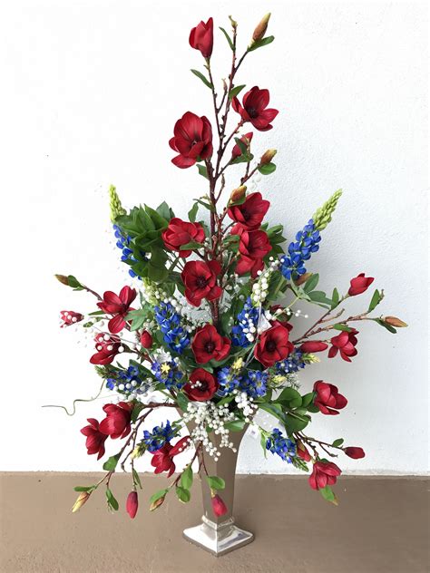 Whatever floral and decor need you have in mind definitely drop by arcadia first. July 4th floral arrangement, patriotic, red, white and ...