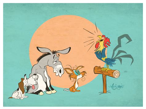 Larry the cow, harry the rooster and lester the duck lived on a widow 's farm. The Bremen Town Musicians by luismario on DeviantArt