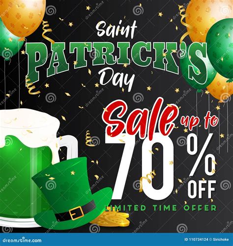 Saint Patrick S Day Celebration And Sale Promotion Banner Stock Vector