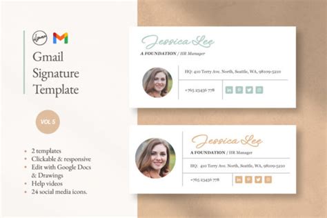Clickable Gmail Signature Template Graphic By Designbyilman · Creative
