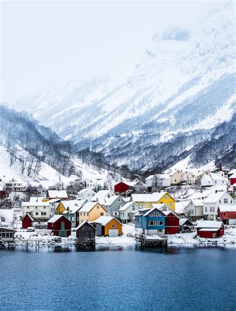 Premium Photo Norwegian Fjords In Winter