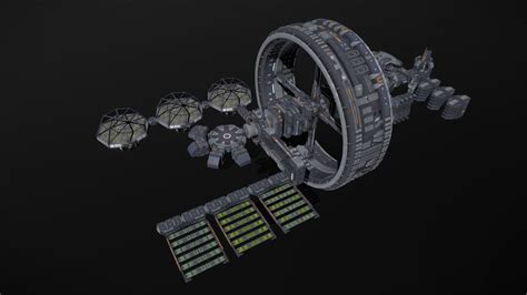 Scifi Modular Space Station Complex Buy Royalty Free 3d Model By