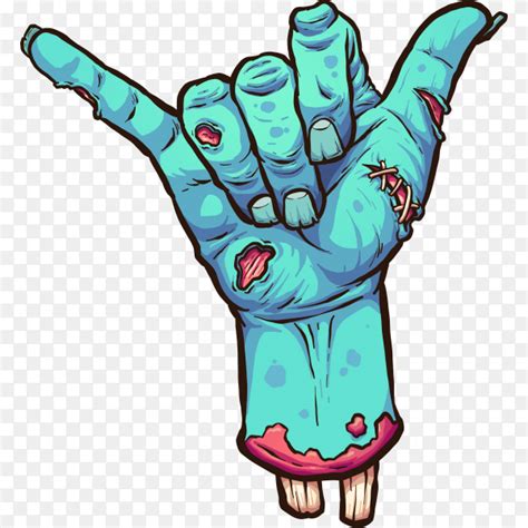 Severed Zombie Hand Making The Hang Loose Hand Sign On Transparent