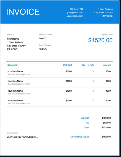 Invoice Template Create And Send Free Invoices Instantly Inside Free