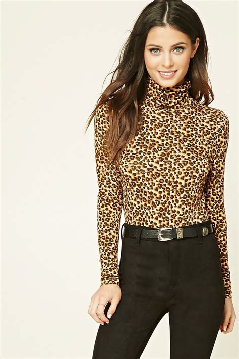 Leopard Turtleneck Cheetah Print Turtleneck Outfit Cheetah Print