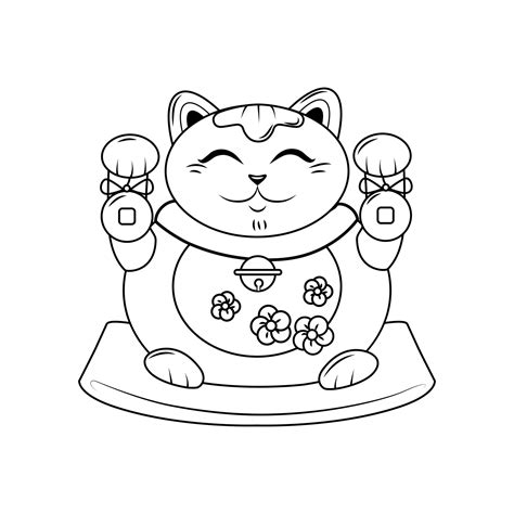 Lucky Cat Coloring Pages