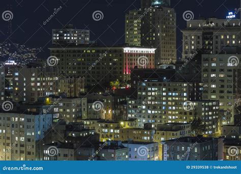 Nob Hill San Francisco Editorial Night View Editorial Stock Photo