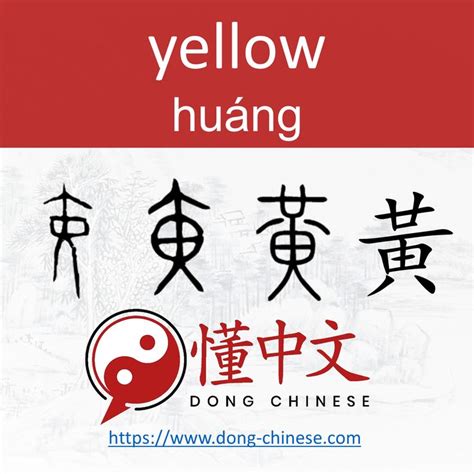 Evolution Of 黃 Huáng The Chinese Character For Yellow Depicts A