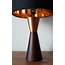 Dalton Wood Metal Table Lamp With Black Shade And Copper Lining 