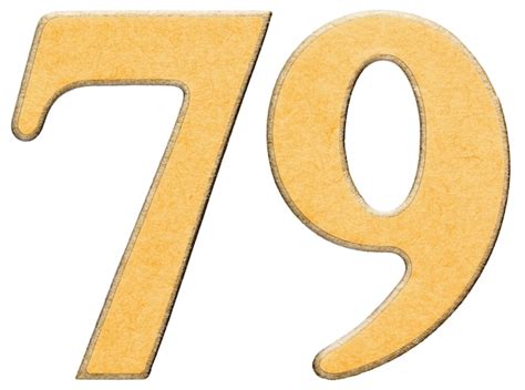 Premium Photo 79 Seventy Nine Numeral Of Wood Combined With Yellow