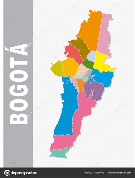 Colorful Bogota Administrative And Political Vector Map — Stock Vector