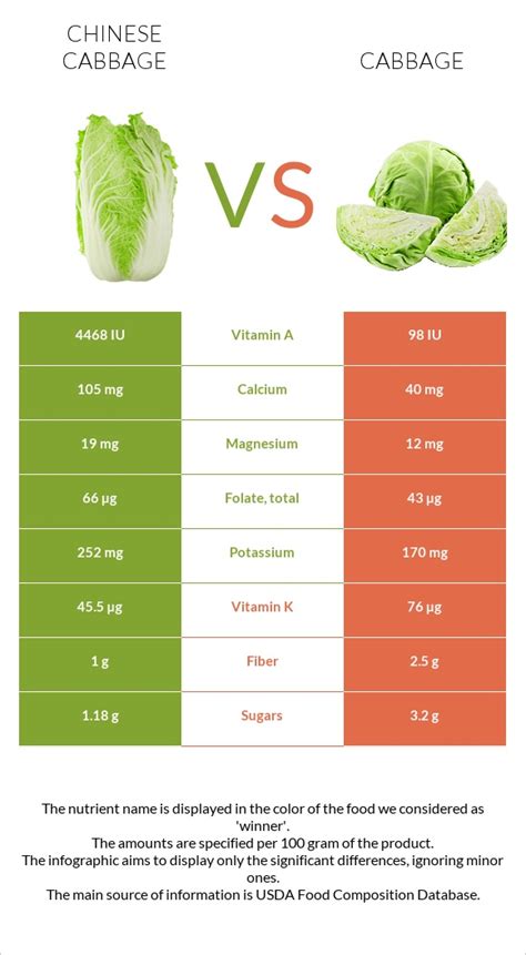 Chinese Cabbage Vs Cabbage — In Depth Nutrition Comparison