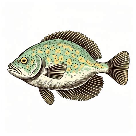 Colorful Bass Fishing Stock Image With Pointillist Illustration Stock