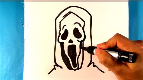 How To Draw Ghostface Scream Halloween Drawings Youtube