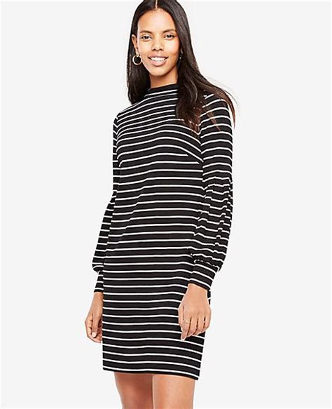 shop ann taylor for effortless style and everyday elegance our striped lantern sleeve shift