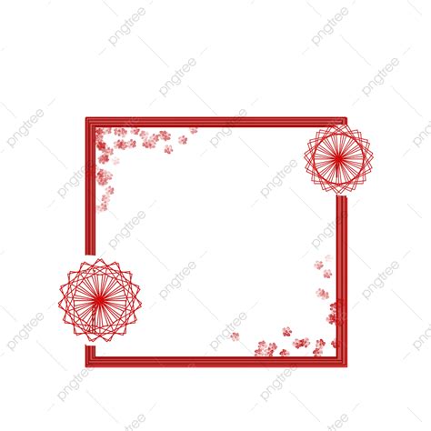 Chinese Style Frame Png Image Square Chinese Style Red Pattern Border