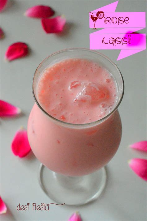 Rose Lassi Roohafza Lassi Flavoured Lassi With Yogurt Desi Fiesta