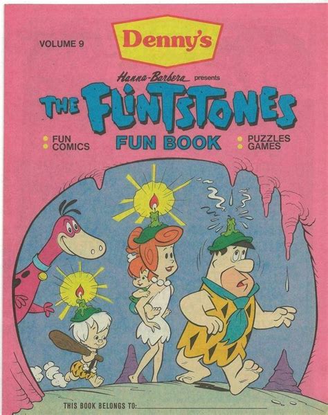 Flintstones Fun Book 9 Original Vintage 1988 Dennys Promotional Comic
