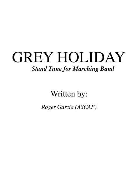 Grey Holiday By Roger Garcia Jw Pepper Sheet Music