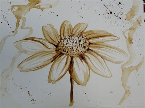Wild Flower Coffee Painting Coffee Painting Painting Coffee Art