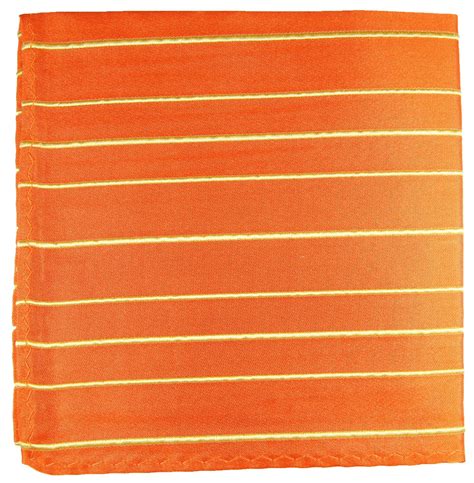 Orange And Yellow Striped Silk Pocket Square Paul Malone