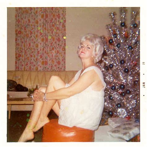 Interesting Vintage Snapshots Captured Middle Aged Women Posing Next To Christmas Trees From