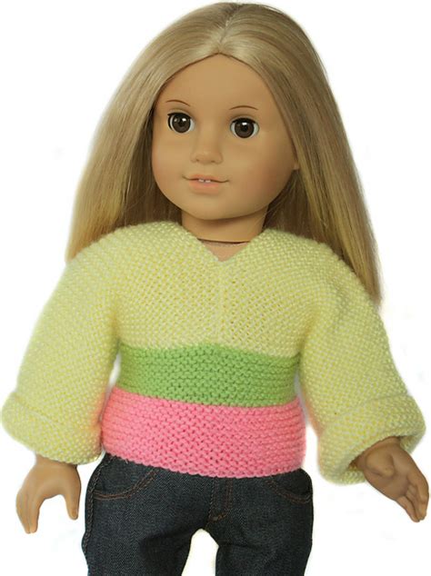 Ravelry Easy Knit Sweater 18 Dolls Pattern By Liese Brouwer