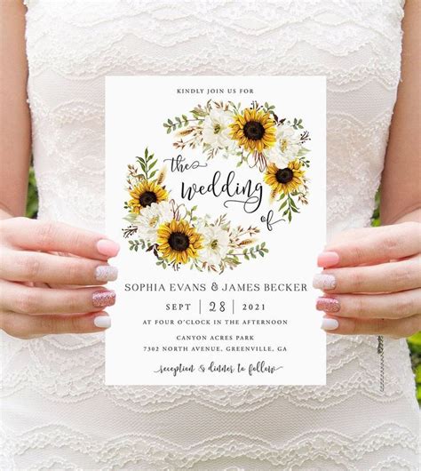 Pretty Sunflower Wedding Ideas Kiss The Bride Magazine Convite De