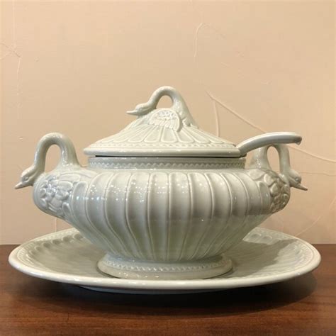 Porta Portugal Green Swan Soup Tureen With Ladle And Serving Etsy