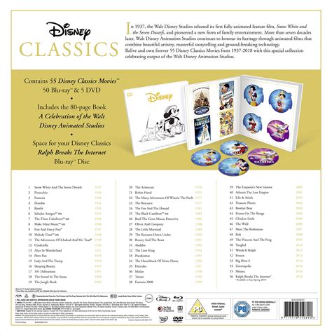 Disney Classics Complete 55 Disk Movie Box Set 1937 2018 Blu Ray