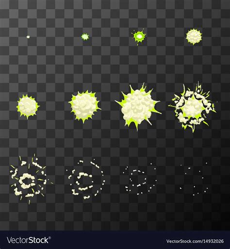 Sprite Sheet For Cartoon Explosion Game Effect Animation Of 12 Frames