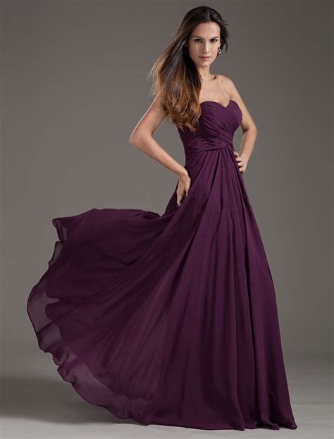 2015 Purple Bridesmaids Dresses Elegant A Line Sweetheart Sleeveless