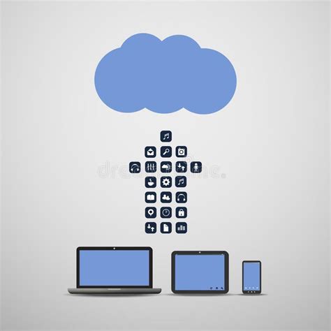 Abstract Cloud Computing Concept Design For Business And It Stock